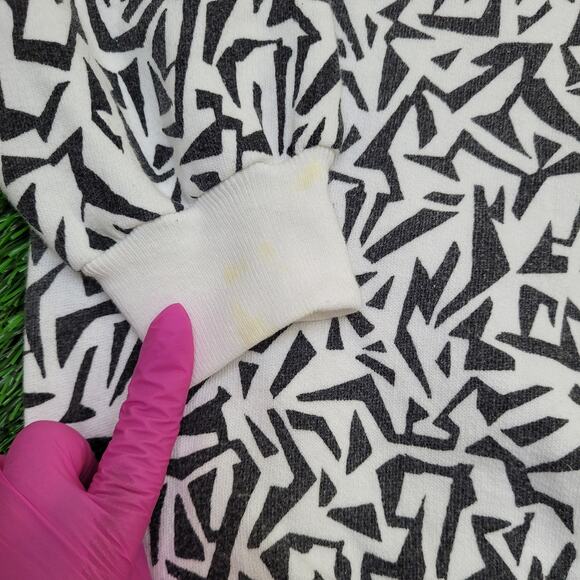 Vintage Geometric AOP Sweatshirt Womens XL 22x23 Boxy - Picture 4 of 11